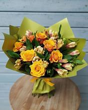Букет цветов из:  Альстромерии и Розы в Нижнее Казанище