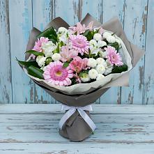 Букет цветов из:  Герберы, Альстромерии и Хризантемы в Нижнее Казанище