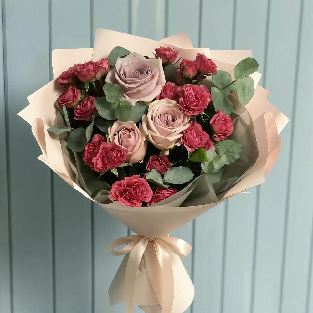 Букет цветов из: Гвоздики и Розы в Нижнее Казанище
