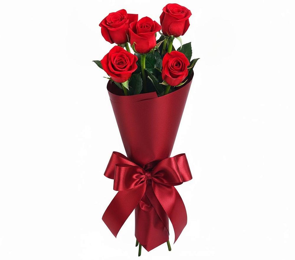 Букет 5 Красных роз Эдлесс Лав в Нижнее Казанище