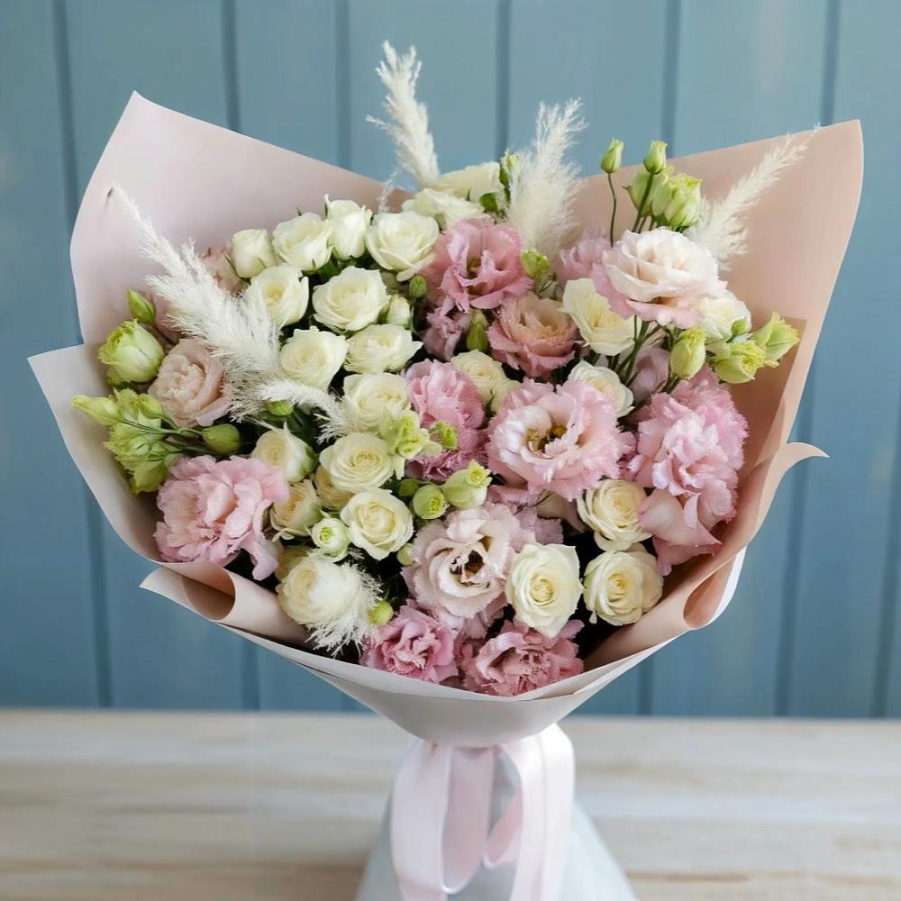 Букет цветов из: Альстромерии и Розы в Нижнее Казанище