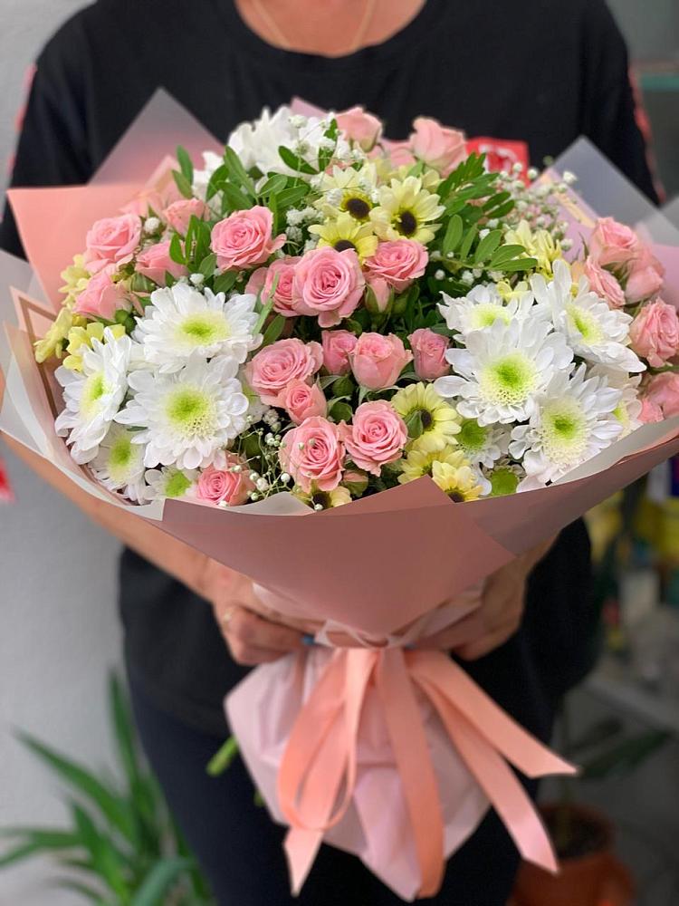 Букет цветов из: Розы и Хризантемы в Нижнее Казанище