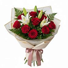 Букет цветов из:  Лилии и Розы в Нижнее Казанище