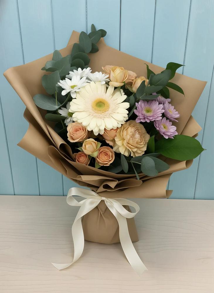Букет цветов из: Герберы и Хризантемы в Нижнее Казанище