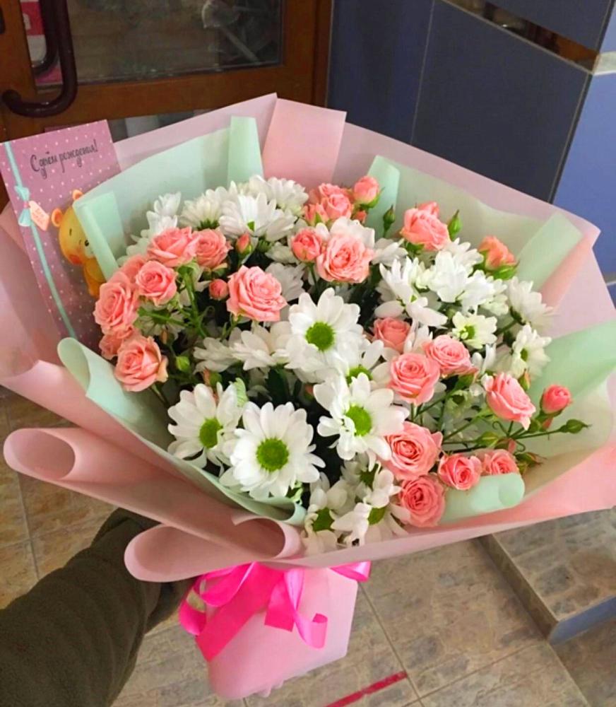 Букет цветов из: Розы и Хризантемы в Нижнее Казанище