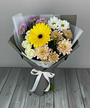 Букет цветов из:  Розы, Герберы и Хризантемы #REPLACE_PRED# Нижнее Казанище
