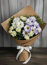 Букет цветов из:  Хризантемы и Розы в Нижнее Казанище