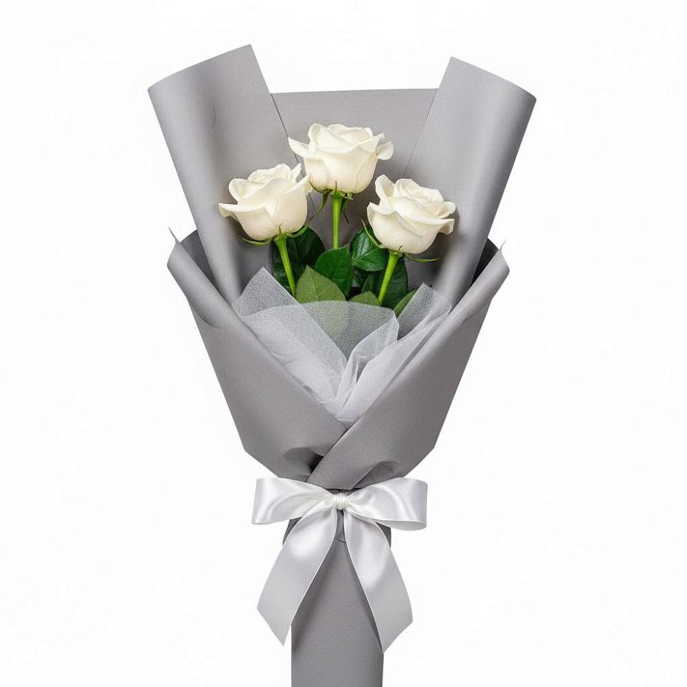 Букет 3 белые розы в Нижнее Казанище