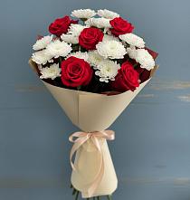 Букет цветов из:  Розы и Хризантемы в Нижнее Казанище
