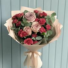 Букет цветов из:  Гвоздики и Розы в Нижнее Казанище